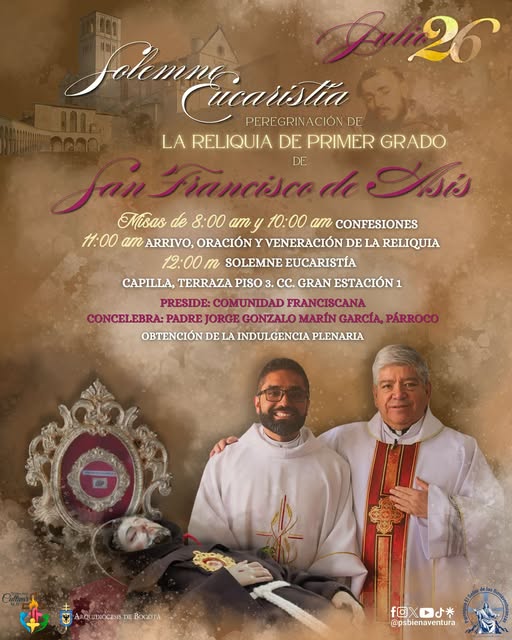 Reliquia Primer Grado San Francisco de Asรญs 2026