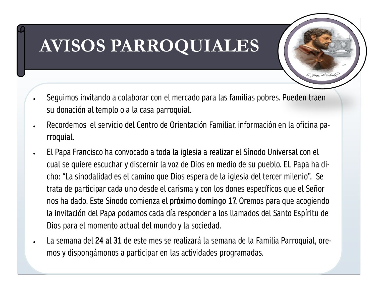 avisos parroquiales