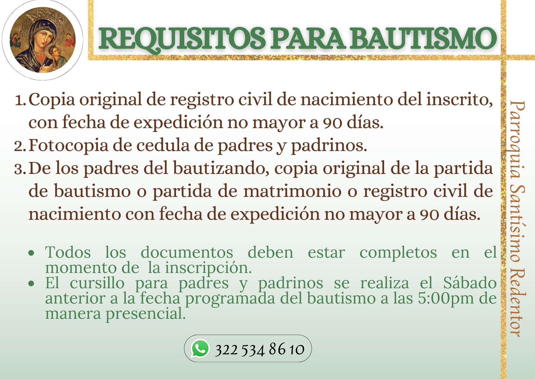 requisitos bautismo