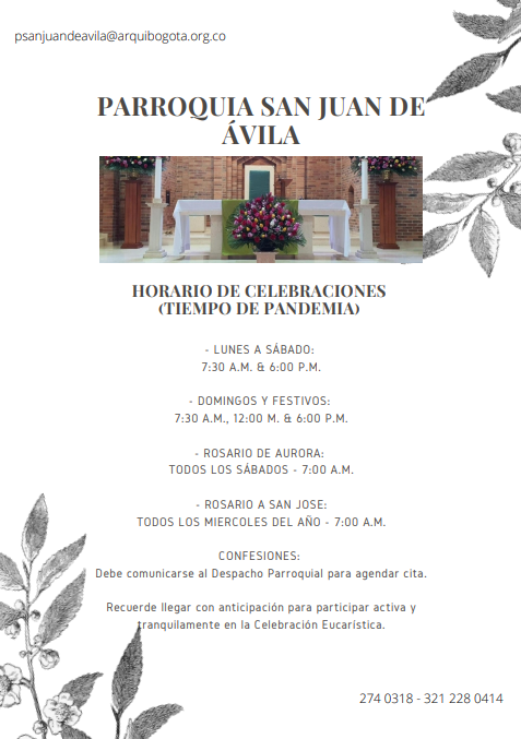 HORARIO CELEBRACIONES