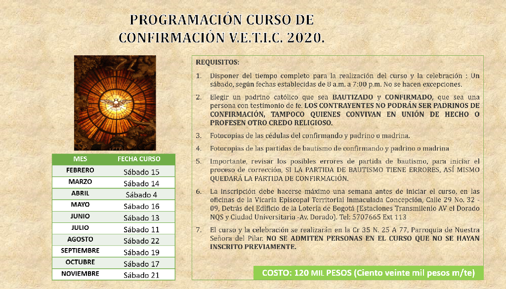 confirmaciones 2020