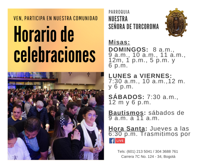 Horario misas Torcoroma