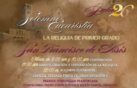 Reliquia Primer Grado San Francisco de Asís 2026